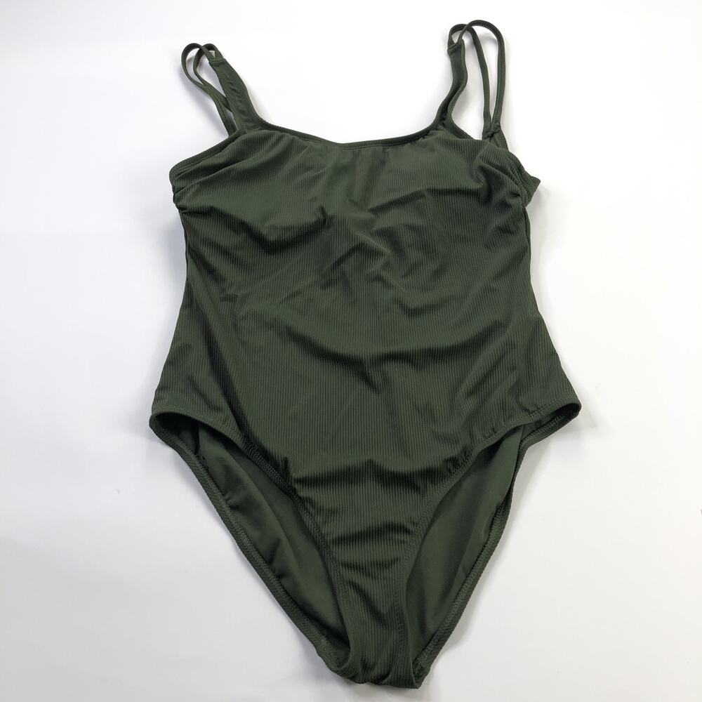 Hurley XXL Ribbed One Piece Swimsuit Bathing Suit Tummy Control Swim Beach Green